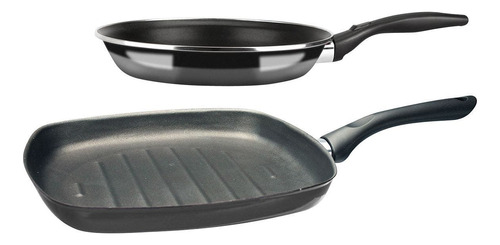 Sartén 24cm + Asador 27cm Maison Noir 71palas2724 Acero Negr