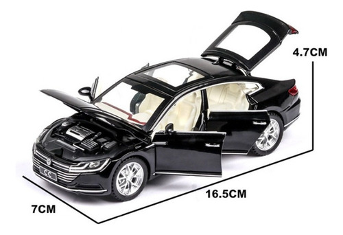 Lt Genérica Volkswagen 2020 Cc Color Negro 1:32 Coche Miniatura