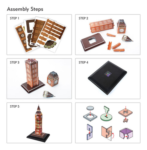 Puzzle 3d Big Ben Building Led Cubicfun Colección 67315