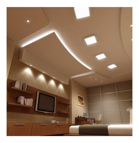 Imagen 5 de 10 de Plafon Panel Led 18w Aplicar Cuadrado 23x23cm Luz Fria Etheo