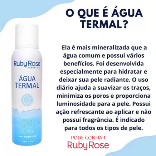 Água Termal Sem Fragrância Hb306 Ruby Rose 150ml - Kit Com 2