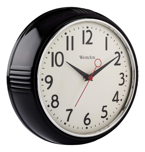 Reloj De Pared Westclox, Análogo, Clásico, Negro, 24.1 Cm