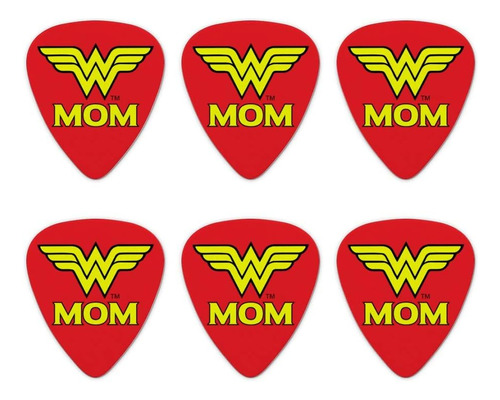 Wonder Woman Wonder Mom Logo Novedades Púas Para Guitarra Ca