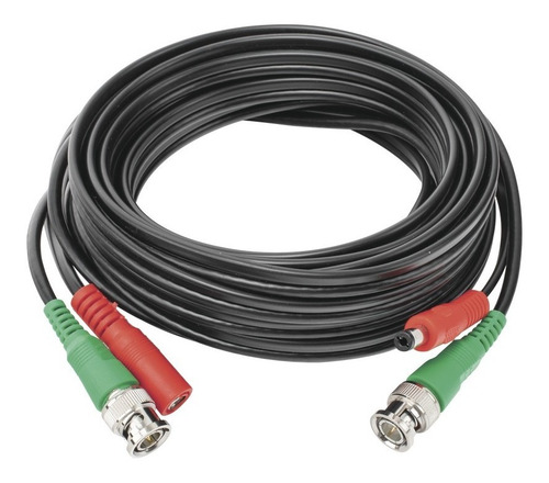 Cable Coaxial Armado Bnc Y Alimentación 30m Para Cctv