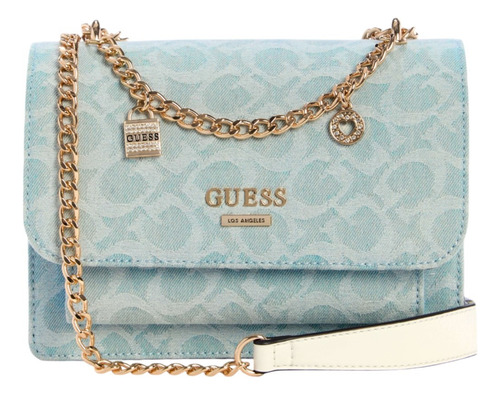 Bolsa Guess Factory Dg947521-dlp Acabado de los herrajes Níquel Color Azul Correa de hombro Azul Diseño de la tela Lisa