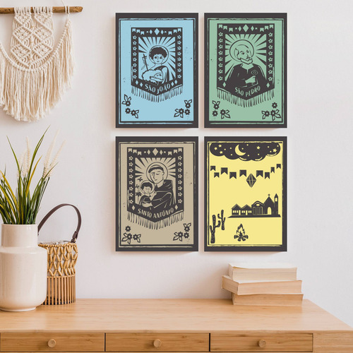 Placas Decorativas Religiosas Santos Juninos 20x30cm Kit 4un
