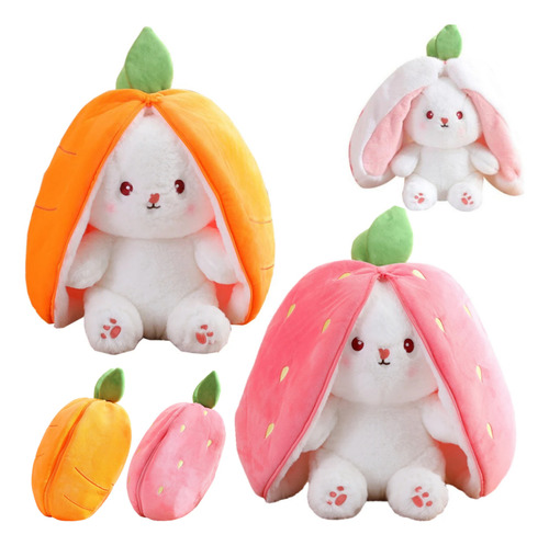 2 Unidades Baby Fruit Doll Con Forma De Conejo, Zanahoria, F