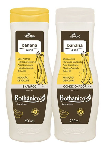 Kit Banana E Chia Shampoo E Condic 250ml Vegano Bothânico