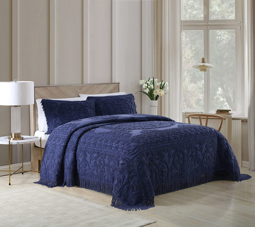 Funda De Almohada Estándar Medallón Color Azul Marino