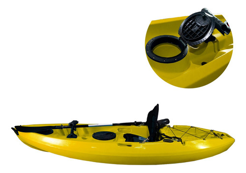 Kayak 2.4m Con Remo Para Principiantes Mar Laguna Lago Color Amarillo