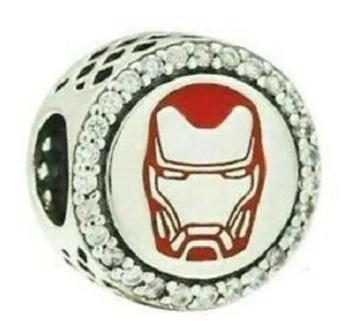 Charm Dije Pulsera De Plata 925 Escudo Iron Man