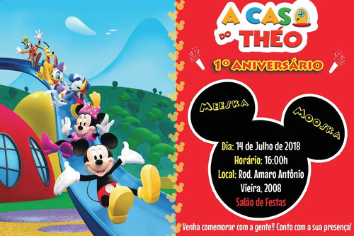 Convite Digital Casa Do Mickey - Turma Do Mickey 002