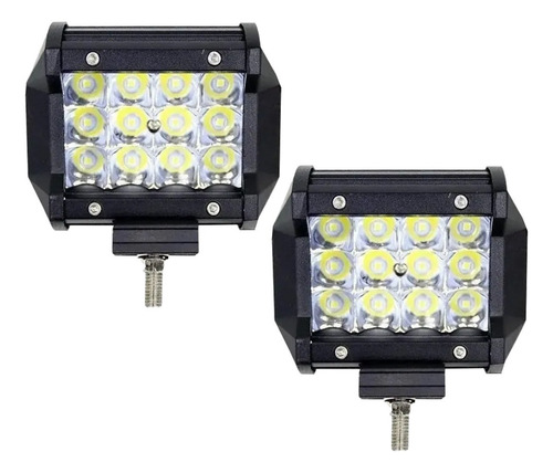 Par Farol Auxiliar Barra Retangular 12 Led 10cm Bivolt 36w