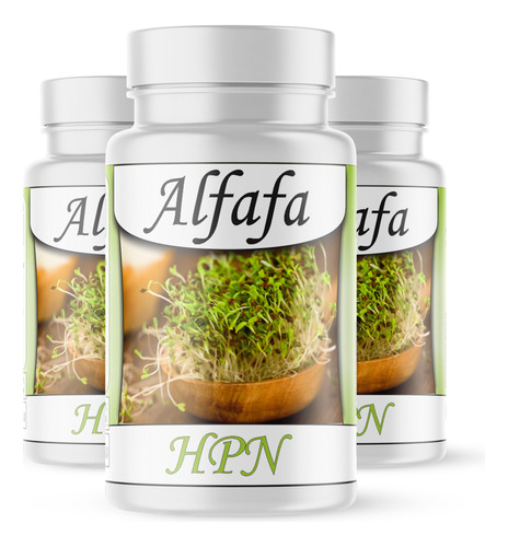 Alfafa ( Medicago Sativa) Kit 3 Potes 60 Cápsulas De 500mg