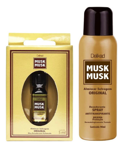 Óleo + Desodorante Delikad Musk Musk Almiscar Selvagem 90ml
