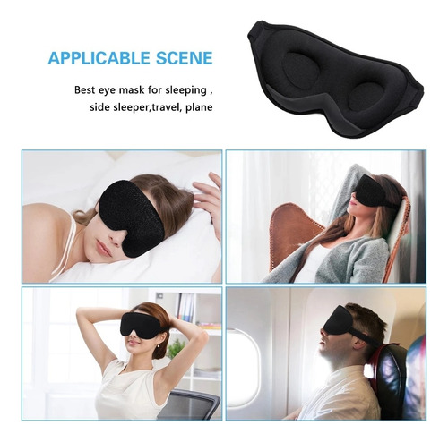 Máscara De Ojos Para Dormir 3d, Suave Y Acolchada, Cómoda