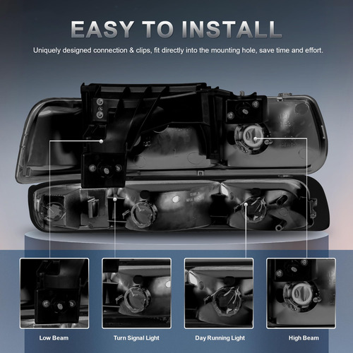 Conjunto De Faros Delanteros Kuiperauto Compatible Con Chevr