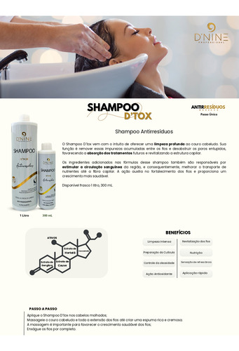 Shampoo D'tox Antirresíduos 300 Ml D'nine Cosméticos