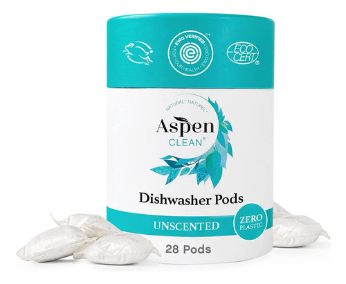 Aspenclean - Capsulas De Lavavajillas Sin Perfume Con Embala