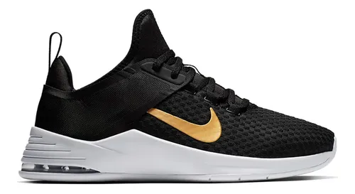 Zapatillas Nike Air Max Bella Tr 2 En Negro Y Dorado, Dexte