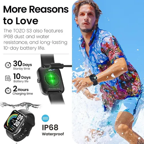 Reloj Smart Tozo S3 Fitness Tracker Hr Para iPhone Android Env o