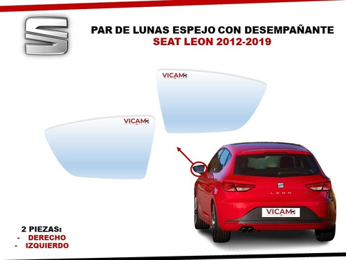 Par De Lunas Espejo Seat Leon 2012-2019 Con Desempañante