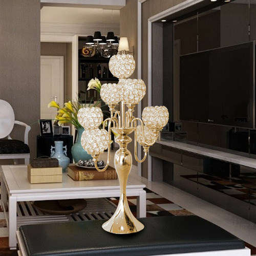 Candelabro De Cristal Con Forma De Candelabro De 7 Velas