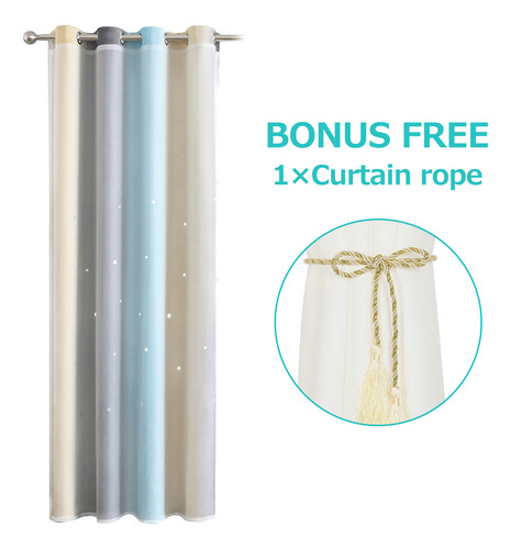 Cortina Double Living Simple Star Curtain Pattern Pattern, 1