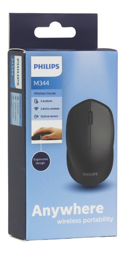 Mouse Philips M334 Black Usb Wired Optical 1000dpi