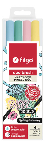 Marcador Filgo Aqua Brush Duo X 4 Tonos Pastel