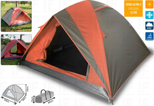 Barraca Camping 3 Pessoas Acampamento Tenda Bolsa 