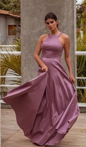 Vestido longo cheap tafeta