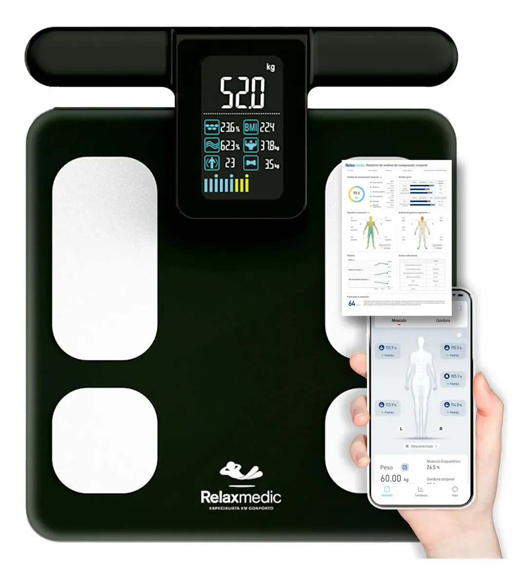 Balança Bioimpedância Relaxmedic Bodyscan