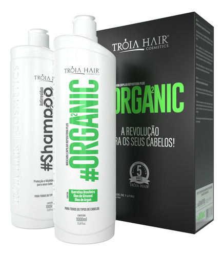 Kit Selagem Organica 1l Tróia Hair Liso Espelhado