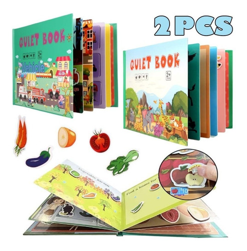 2pcs Livro Quiet Para Crianças Montessori Livro Interativo B
