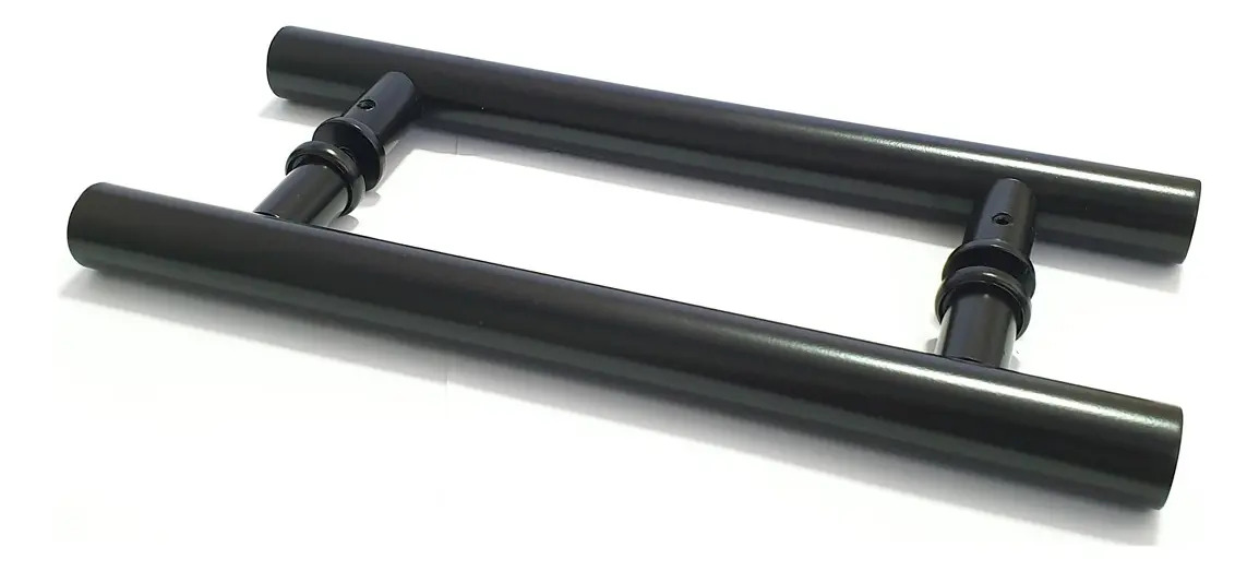 Puxador Para Porta Portão Correr Vidro Madeira 30cm Alumínio Cor Preto