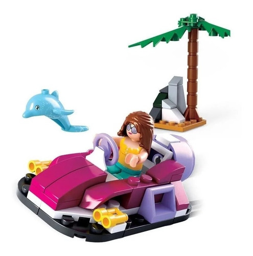 Imagen 2 de 5 de Sluban Girls Dream 70 Bloques Lancha Delfin Armar La Plata