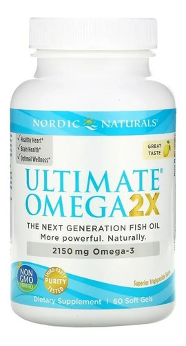 Imagen 1 de 6 de Omega 3 Ultimate Omega 2x 2150 Mg 60 Sofgel Nordic Naturals