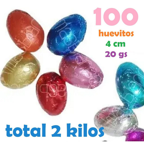 100 Huevos De Pascua 4 Cm 20 Gs. Huevitos Macizo Dinosaurios
