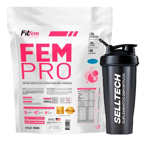 Proteína Fitfem Fem Pro 3kg Chocolate + Shaker