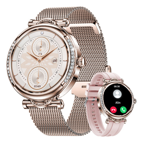 Reloj Inteligente De Mujer Con Correa Doble Cf32 Smartwatch