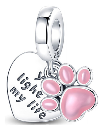 Dije Charm Huella Mascota Cambia De Color Plata 925