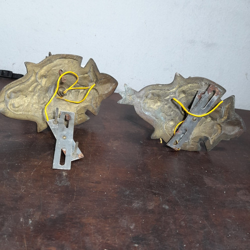 Imagem 8 de 10 de Arandela Par Bronze Precisando Polir Antiga Funcionando