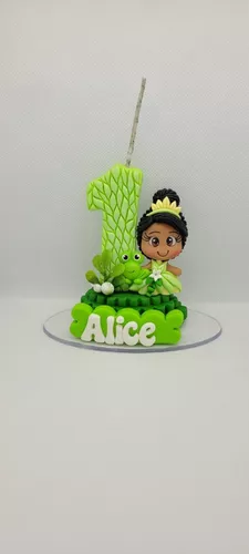 Topo Topper de Bolo Princesa Tiana Personalizado 2