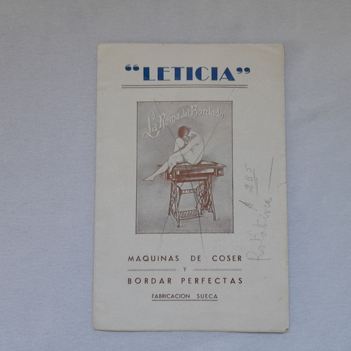 Antiguo Folleto De Maquinas De Coser Leticia