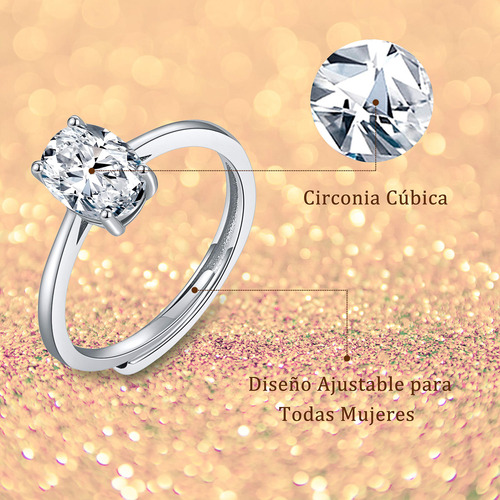 Anillo De Compromiso De Boda Con Circonita Cúbica Brillante