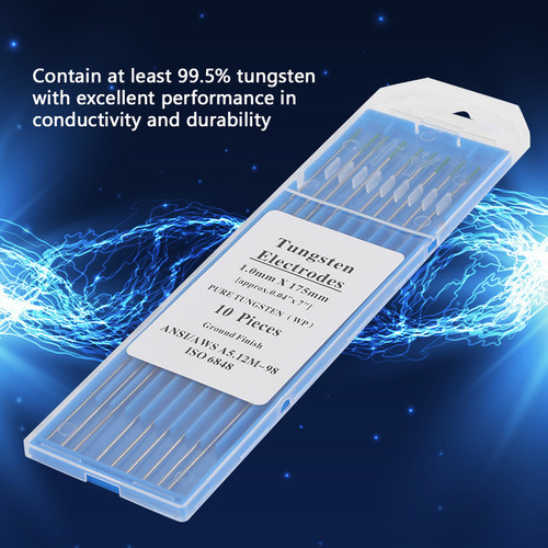 * 10 Electrodos De Tungsteno Puro Wp Green Tip Para Ac Tig