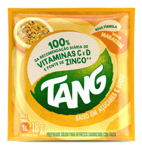 Kit Refresco Em Pó Sabor Maracujá 18 Unidades Com 18g Tang