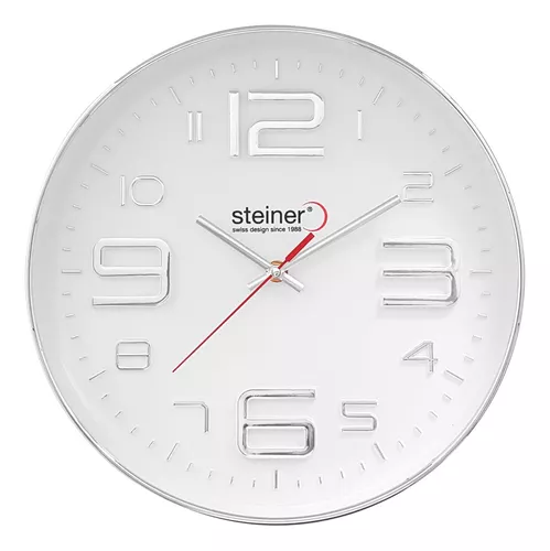 Reloj De Pared Steiner Análogico Blanco/dorado 30.5 Cm