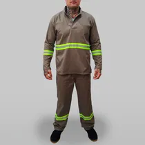 Comprar Uniforme Faixa Refletiva Jaleco Manga Longa Calça Brim Cinza